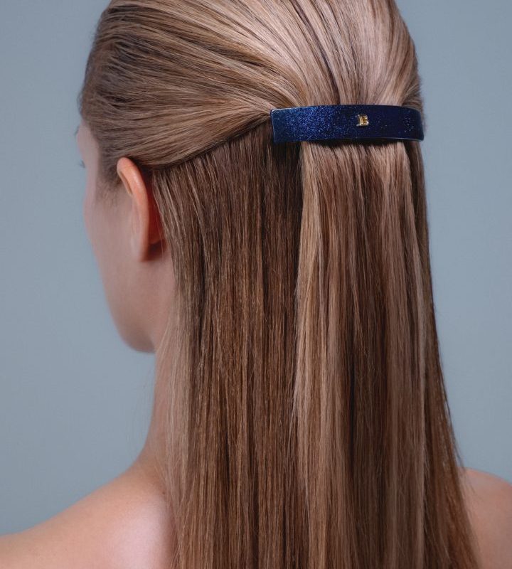 BalmainHair Accessories Model Barrette Pour Cheveux Medium Cosmic Sapphire