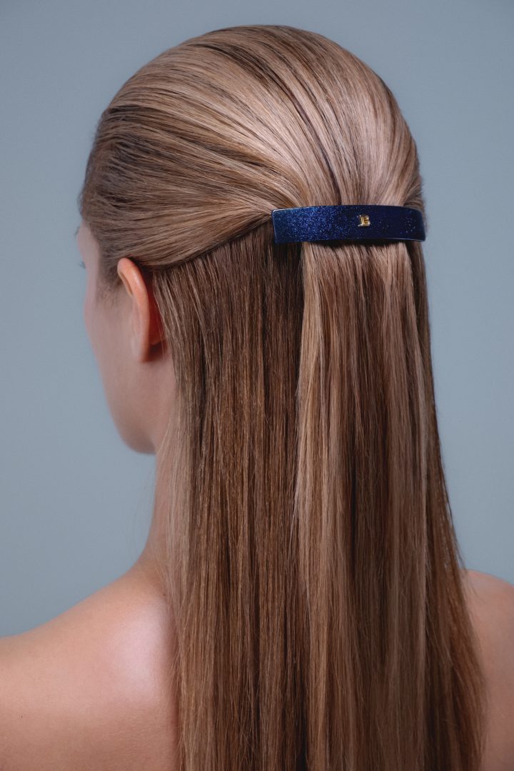 BalmainHair Accessories Model Barrette Pour Cheveux Medium Cosmic Sapphire