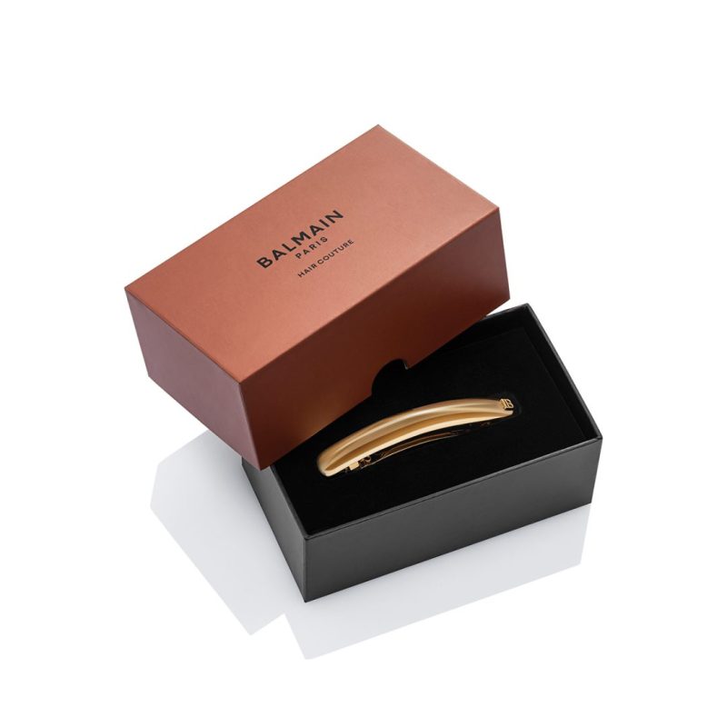 BalmainHair Accessories LimitedEdition Barrette Gold PKG LE HJ BAR G C2 26 WithBox 1200x1200