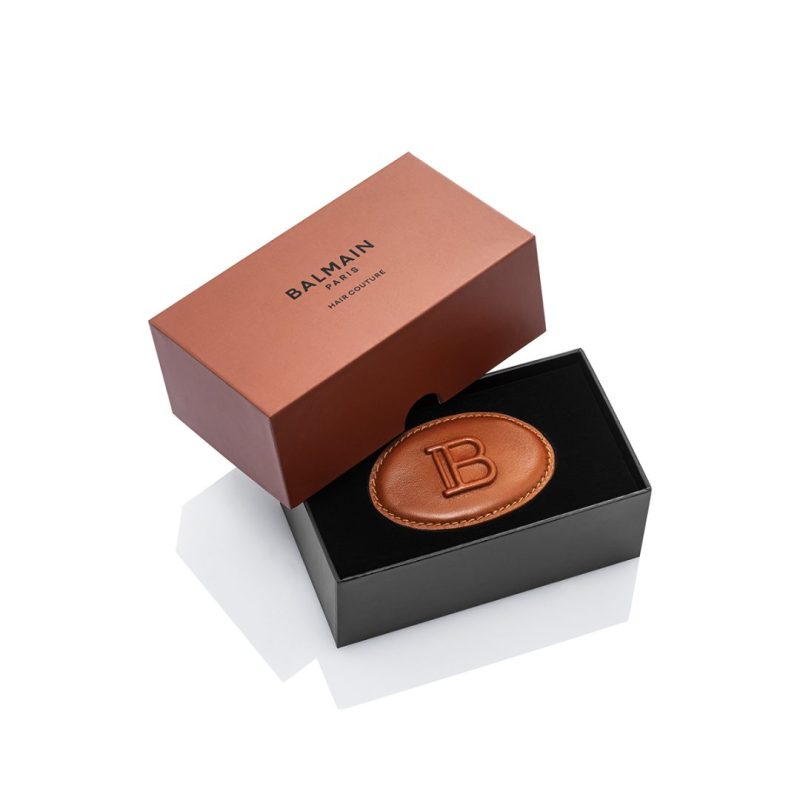 BalmainHair Accessories LimitedEdition LeatherBarretteBrown LE HJ BAR L B C2 26 WithBox 1200x1200
